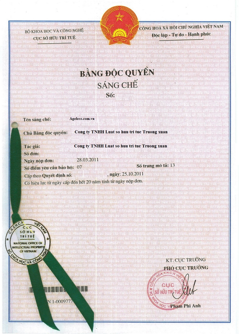 Bang doc quyen sang che