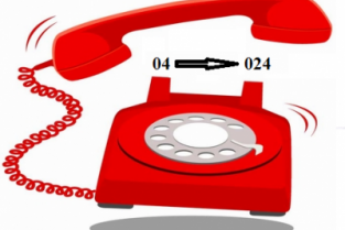 Notice on new telephone codes in Hanoi, Vietnam